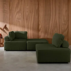 3er-Set Sessel Einsitzer für modulares Bouclé-Sofa
