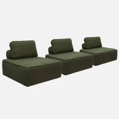 3er-Set Sessel Einsitzer für modulares Bouclé-Sofa