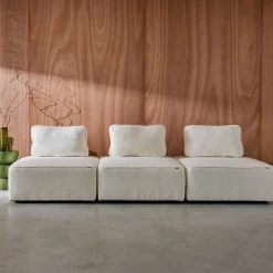 3er-Set Sessel Einsitzer für modulares Bouclé-Sofa