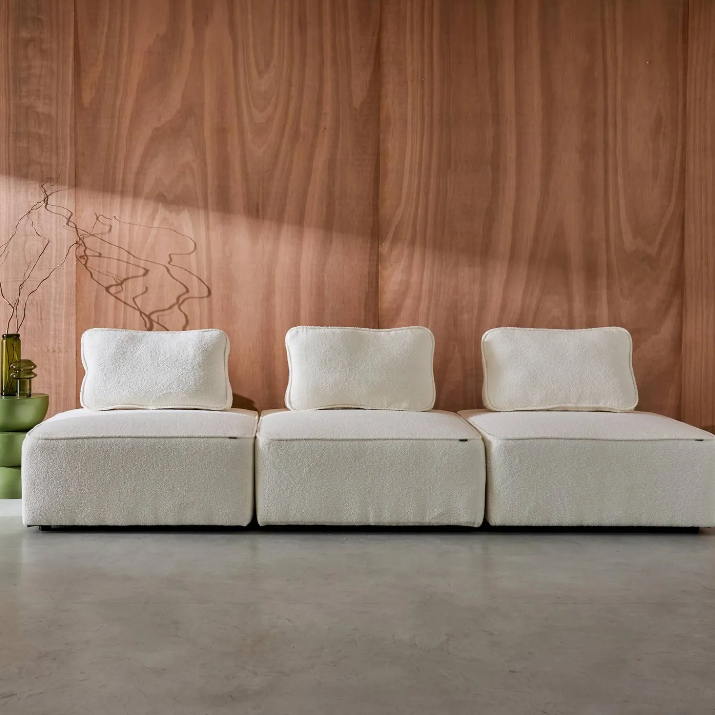 3er-Set Sessel Einsitzer für modulares Bouclé-Sofa