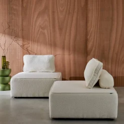 2er-Set Sessel Einsitzer für modulares Bouclé-Sofa