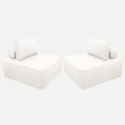 2er-Set Sessel Einsitzer für modulares Bouclé-Sofa