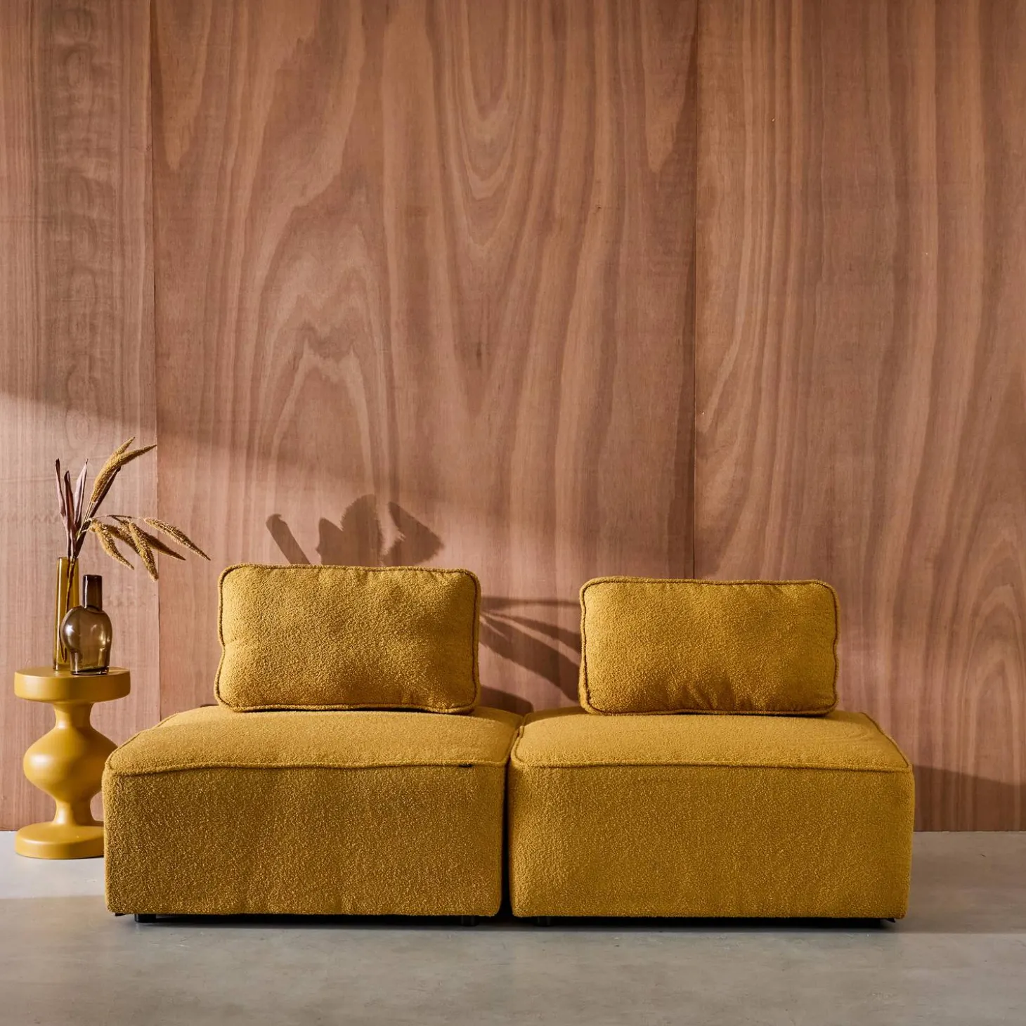 2er-Set Sessel Einsitzer für modulares Bouclé-Sofa