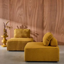 2er-Set Sessel Einsitzer für modulares Bouclé-Sofa