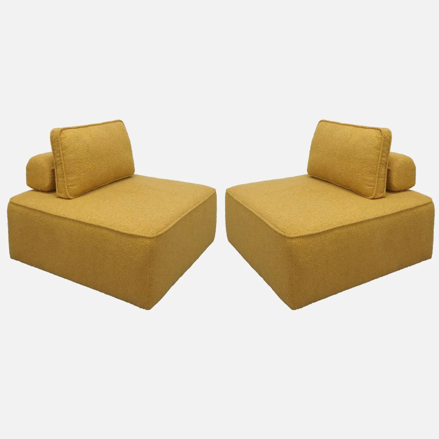 2er-Set Sessel Einsitzer für modulares Bouclé-Sofa