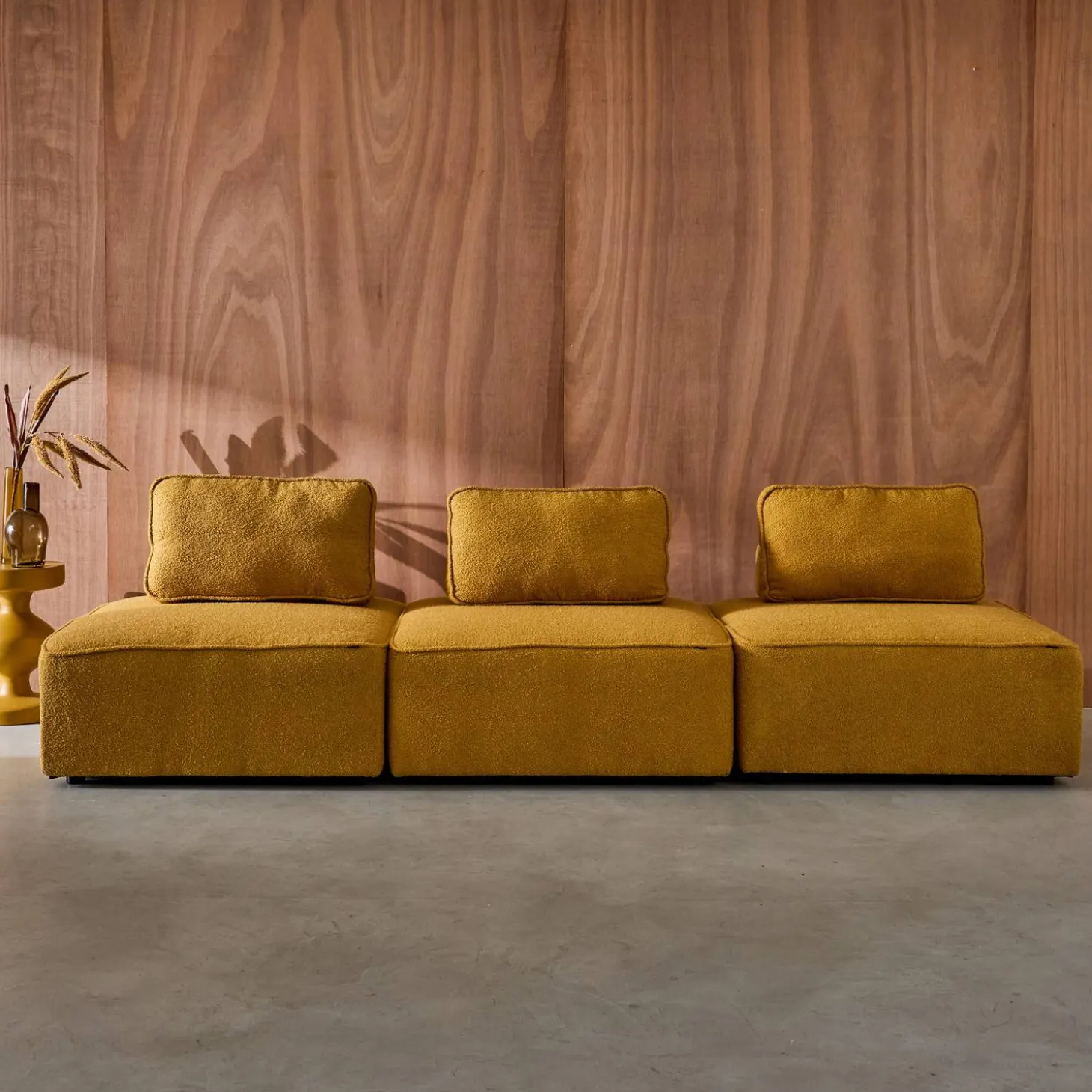3er-Set Sessel Einsitzer für modulares Bouclé-Sofa