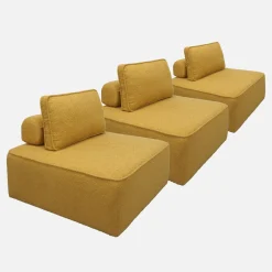 3er-Set Sessel Einsitzer für modulares Bouclé-Sofa