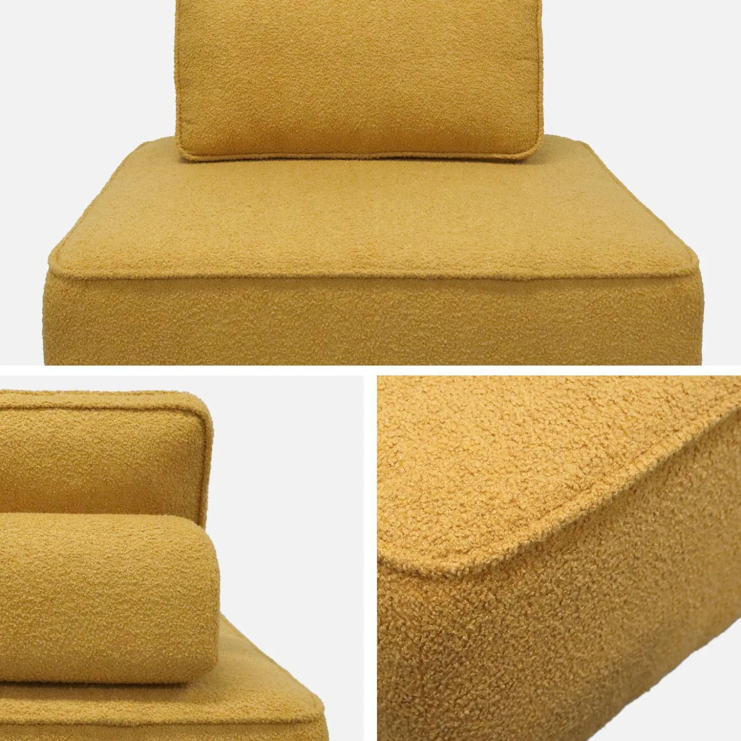 3er-Set Sessel Einsitzer für modulares Bouclé-Sofa