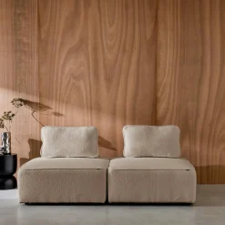 2er-Set Sessel Einsitzer für modulares Bouclé-Sofa
