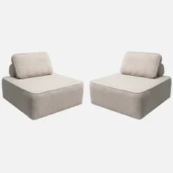 2er-Set Sessel Einsitzer für modulares Bouclé-Sofa