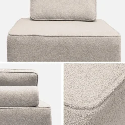 2er-Set Sessel Einsitzer für modulares Bouclé-Sofa