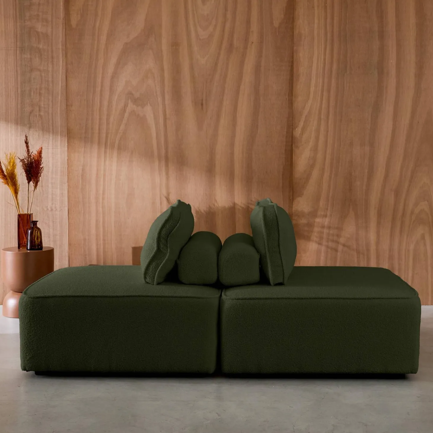 2er-Set Sessel Einsitzer für modulares Bouclé-Sofa