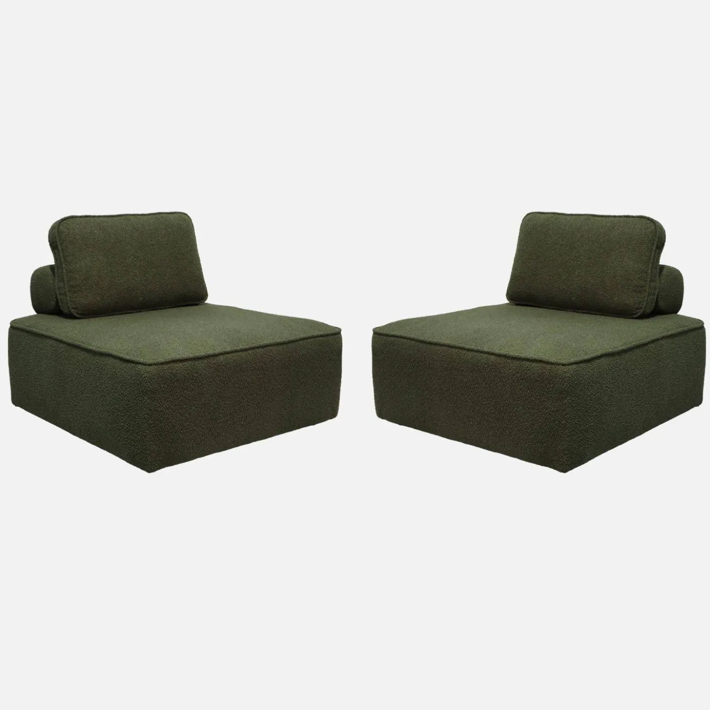2er-Set Sessel Einsitzer für modulares Bouclé-Sofa