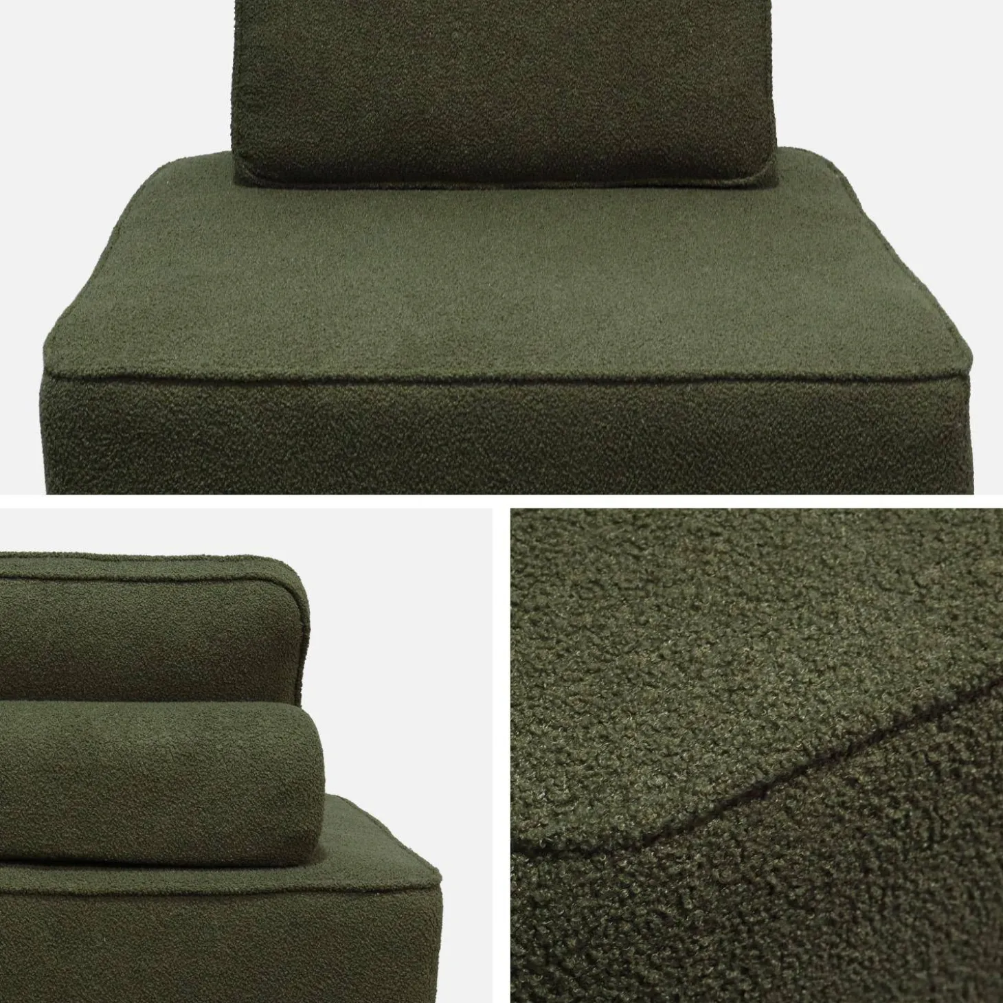 2er-Set Sessel Einsitzer für modulares Bouclé-Sofa