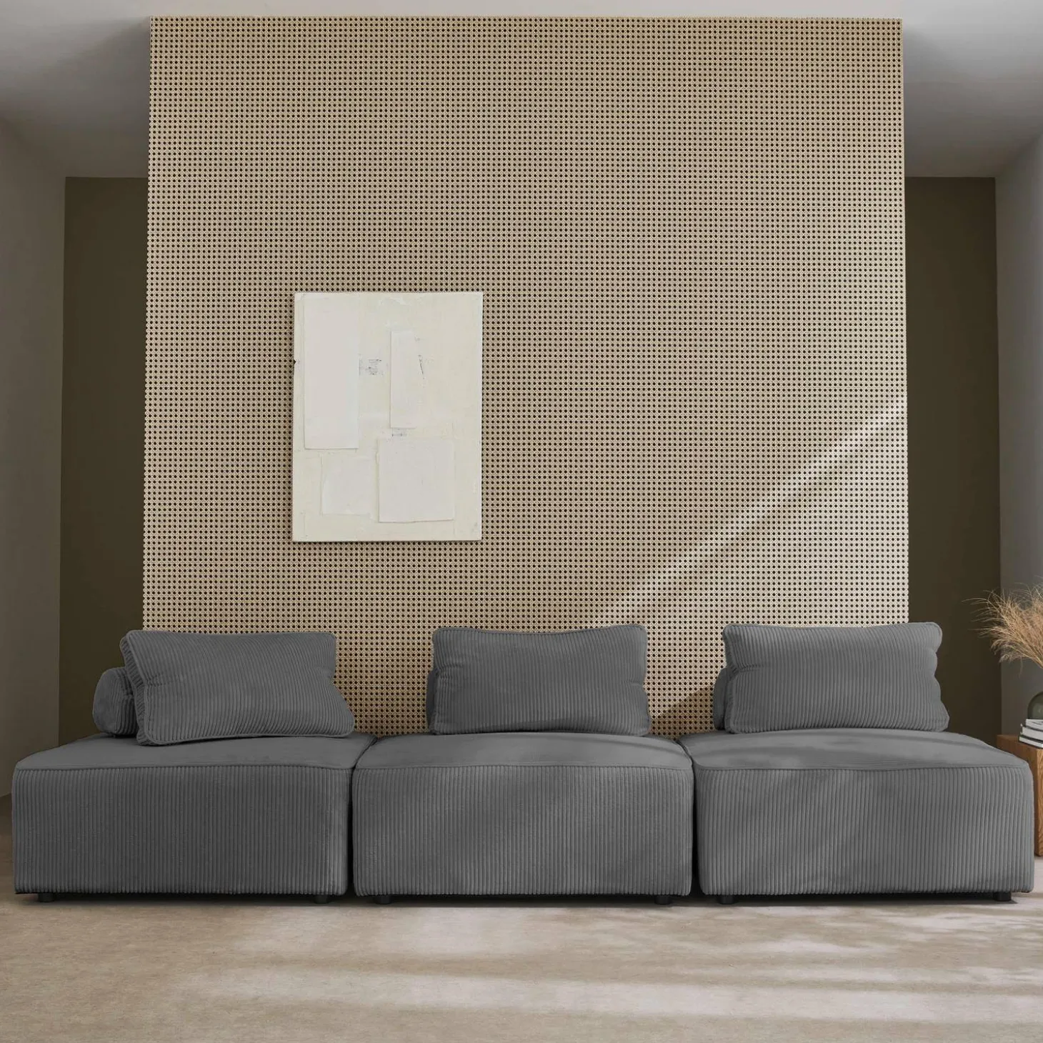 3er-Set Sessel für modulares Sofa Cordbezug