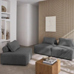 3er-Set Sessel für modulares Sofa Cordbezug