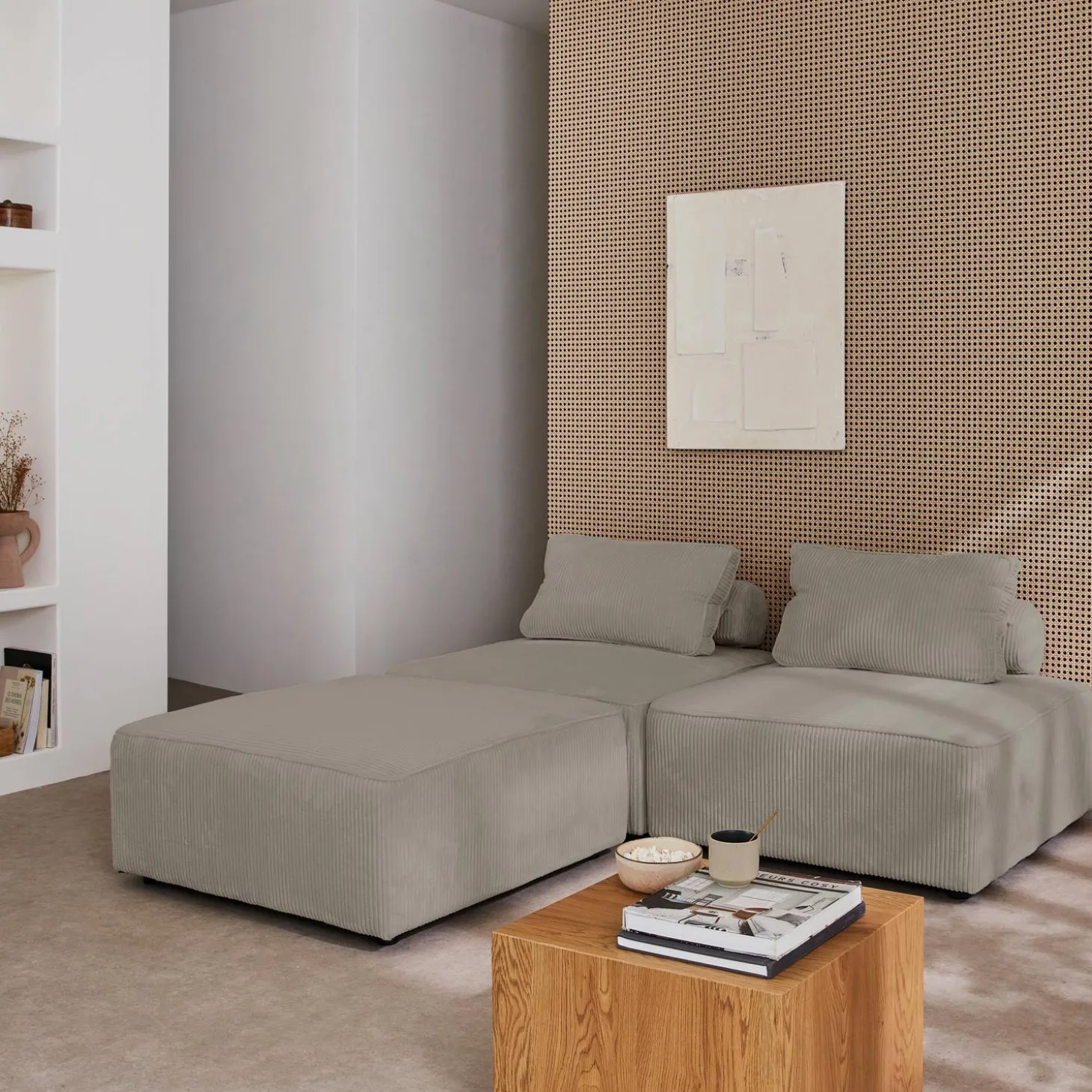3er-Set Sessel für modulares Sofa Cordbezug