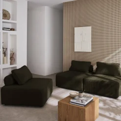 3er-Set Sessel für modulares Sofa Cordbezug