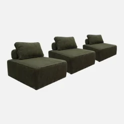 3er-Set Sessel für modulares Sofa Cordbezug