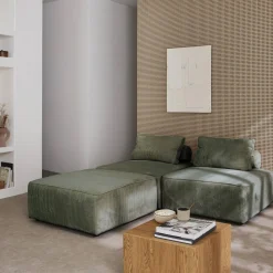 3er-Set Sessel für modulares Sofa Cordbezug
