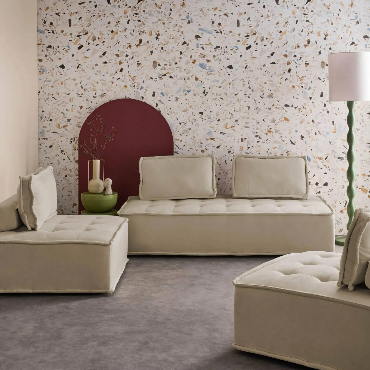 3er-Set Sessel für modulares Sofa, 4 Sitzplätze