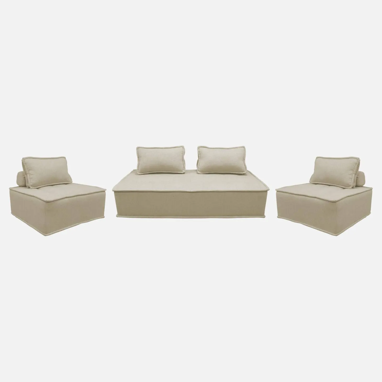 3er-Set Sessel für modulares Sofa, 4 Sitzplätze