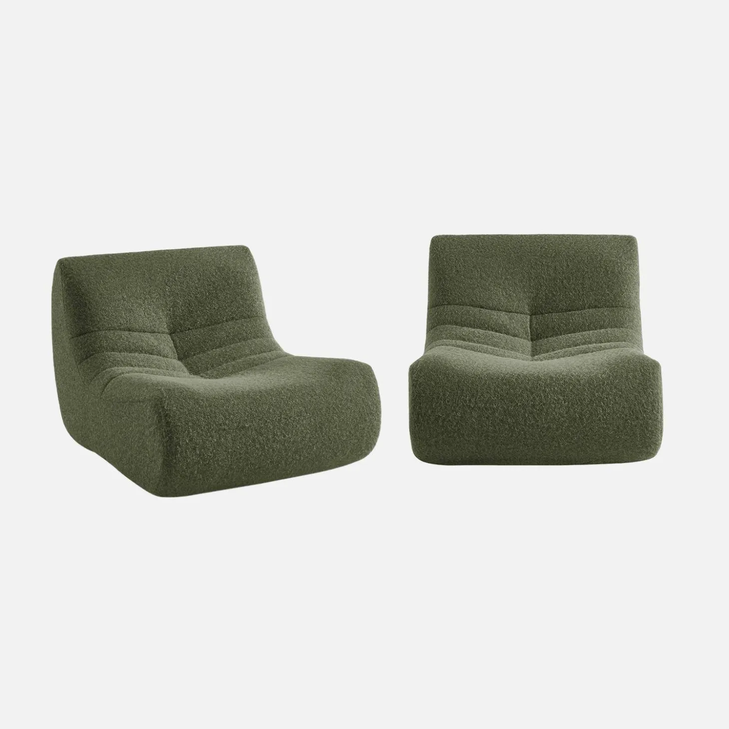 2er-Set Sessel mit Bezug im Alpaka-Look