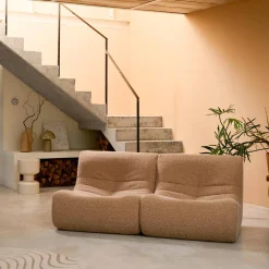 2er-Set Sessel mit Bezug im Alpaka-Look