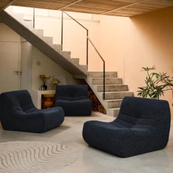3er-Set Sessel mit Bezug im Alpaka-Look