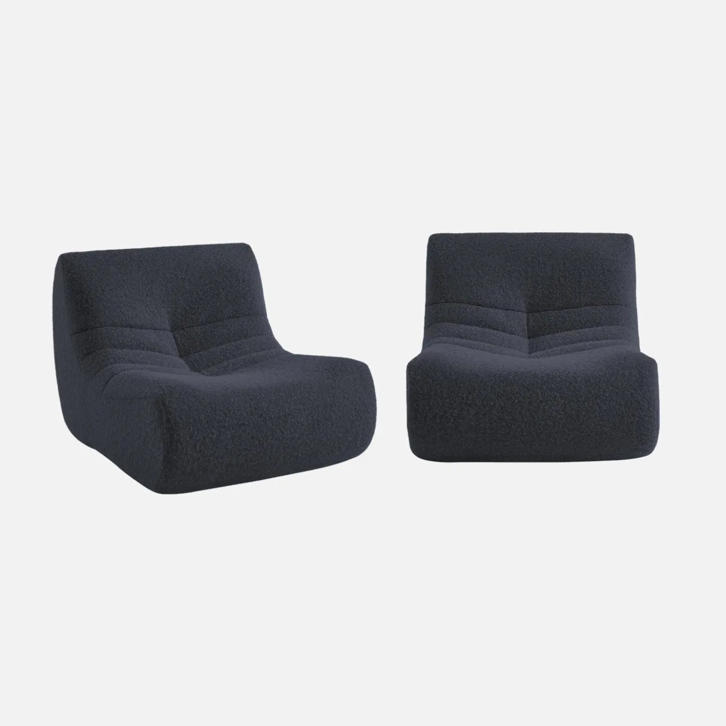 2er-Set Sessel mit Bezug im Alpaka-Look