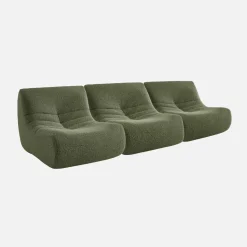 3er-Set Sessel mit Bezug im Alpaka-Look