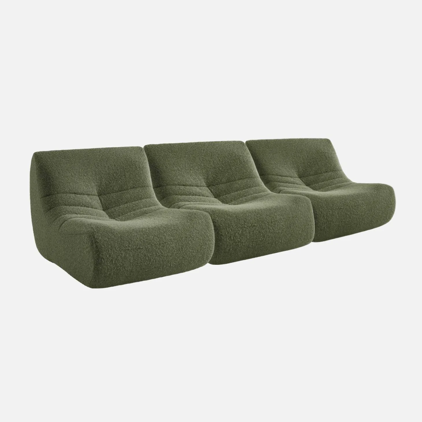 3er-Set Sessel mit Bezug im Alpaka-Look
