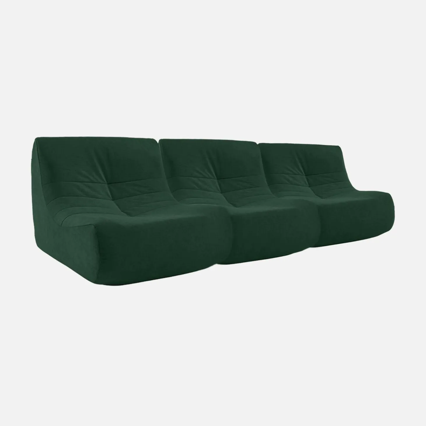 3er-Set Sessel ohne Armlehne mit wasserabweisendem Samtbezug