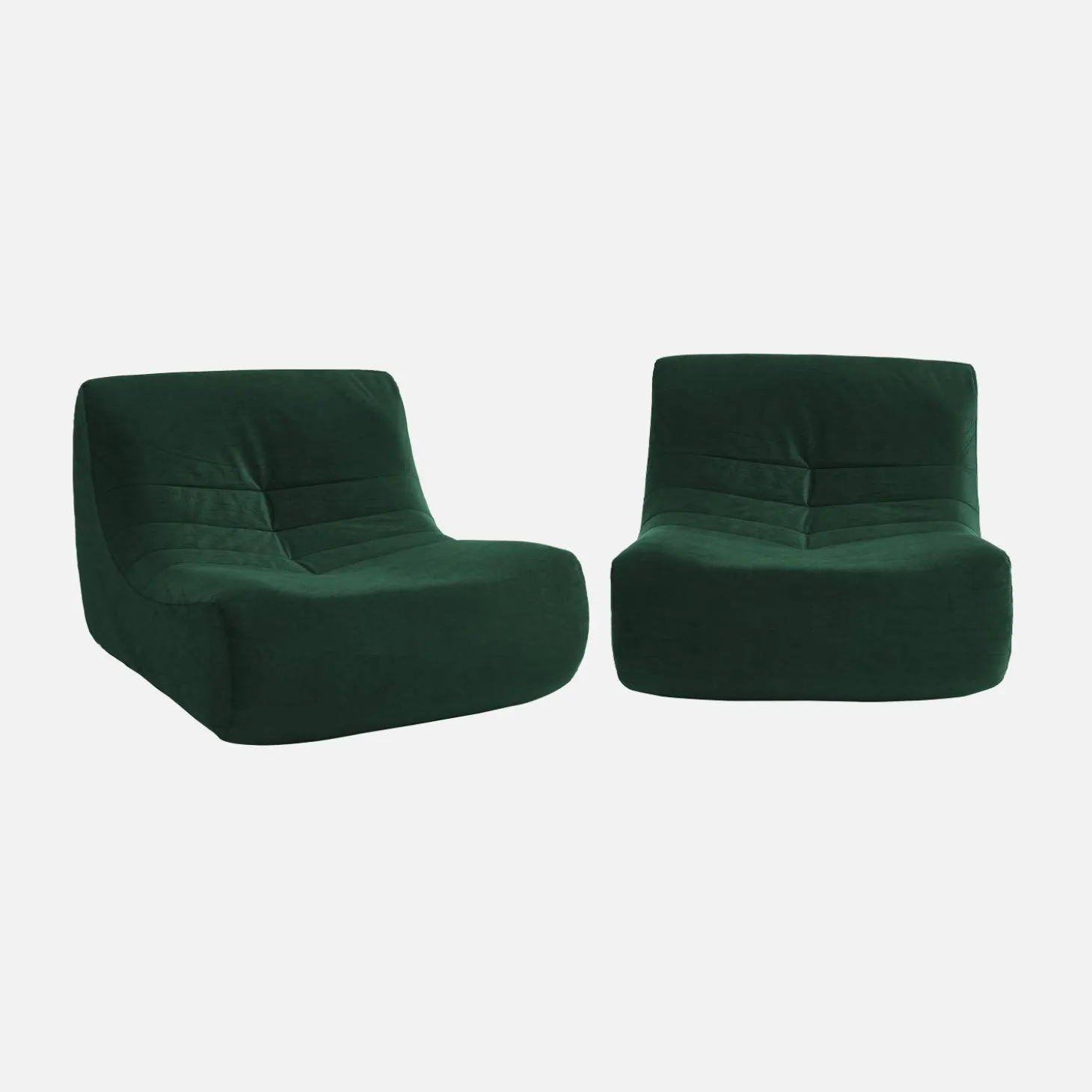 2er-Set Sessel ohne Armlehne mit wasserabweisendem Samtbezug