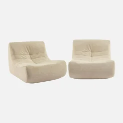 2er-Set Sessel ohne Armlehne mit wasserabweisendem Samtbezug
