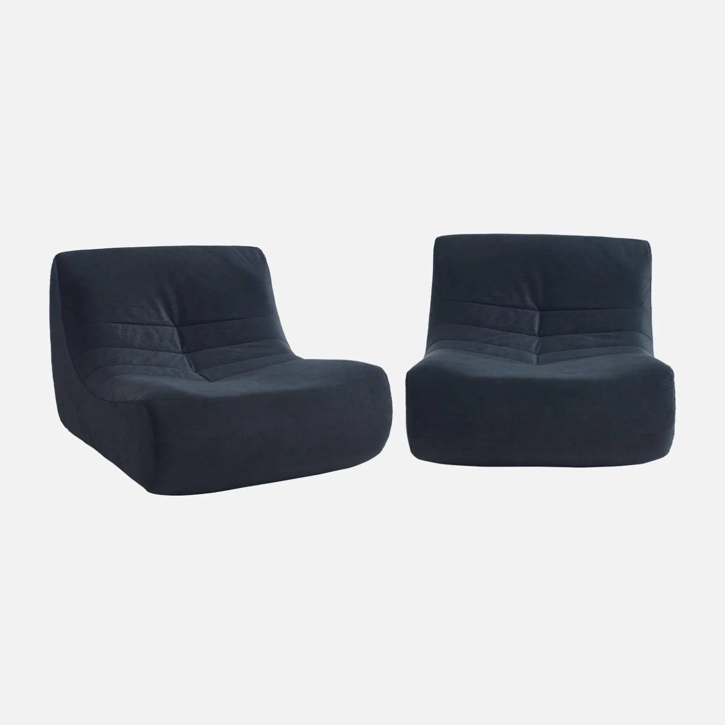 2er-Set Sessel ohne Armlehne mit wasserabweisendem Samtbezug