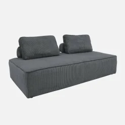 2er-Set Sessel und 2-Sitzer Sofa mit Cordbezug