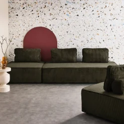 2er-Set Sessel und 2-Sitzer Sofa mit Cordbezug