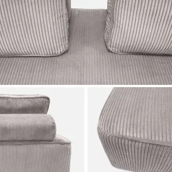 2er-Set Sessel und 2-Sitzer Sofa mit Cordbezug
