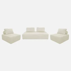 2er-Set Sessel und 2-Sitzer Sofa mit Cordbezug