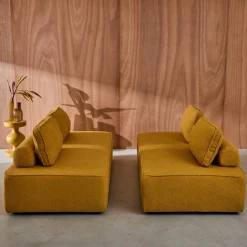 2er-Set 2-Sitzer Sofas mit Bouclé-Bezug für ein modulares Sofa