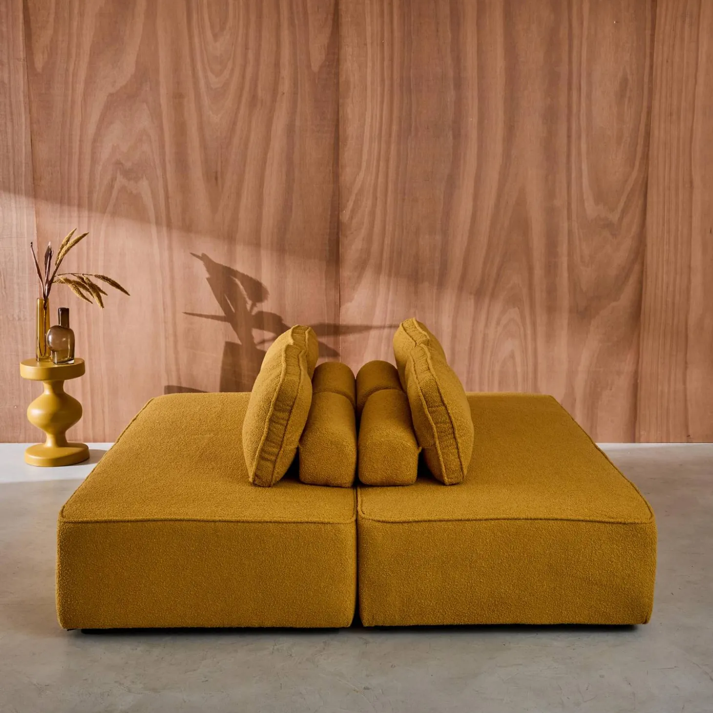 2er-Set 2-Sitzer Sofas mit Bouclé-Bezug für ein modulares Sofa
