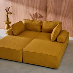 2er-Set 2-Sitzer Sofas mit Bouclé-Bezug für ein modulares Sofa