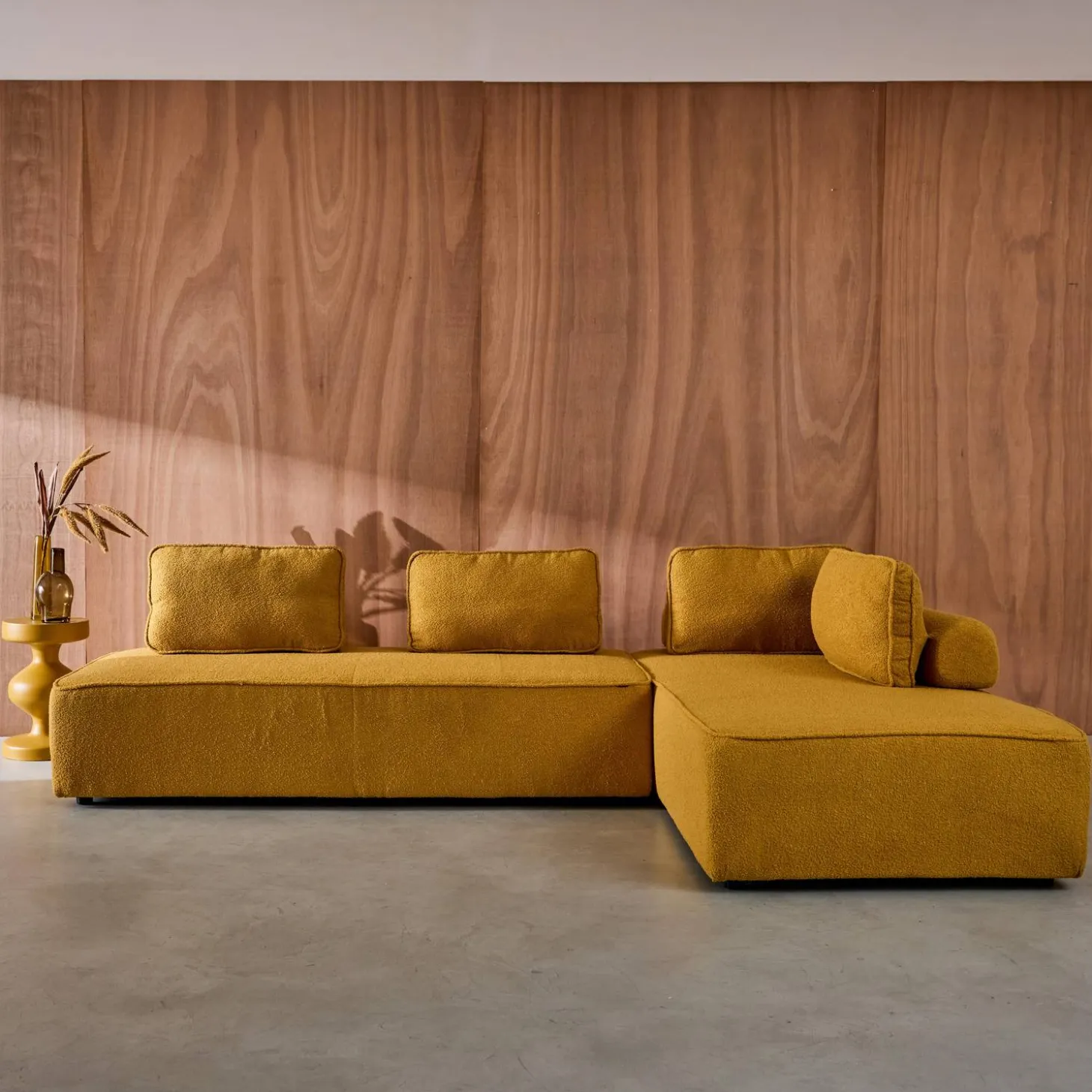 2er-Set 2-Sitzer Sofas mit Bouclé-Bezug für ein modulares Sofa