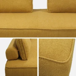 2er-Set 2-Sitzer Sofas mit Bouclé-Bezug für ein modulares Sofa