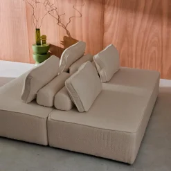 2er-Set 2-Sitzer Sofas mit Bouclé-Bezug für ein modulares Sofa