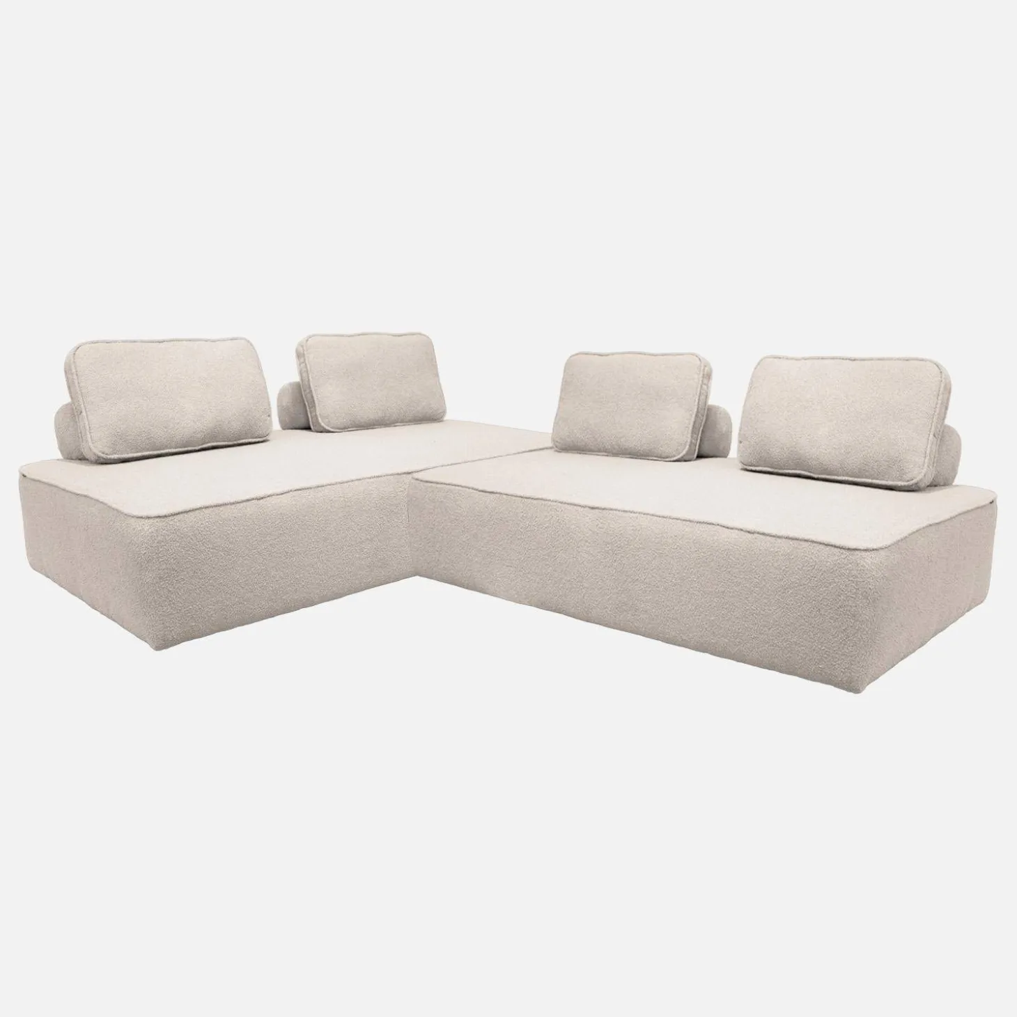 2er-Set 2-Sitzer Sofas mit Bouclé-Bezug für ein modulares Sofa