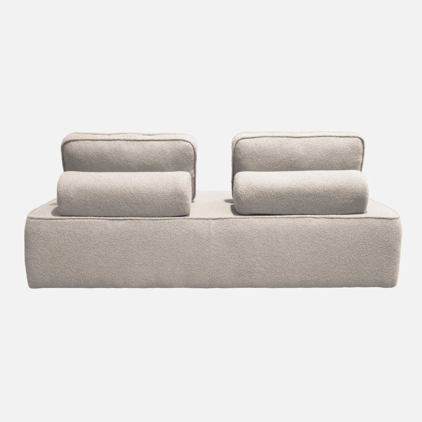 2er-Set 2-Sitzer Sofas mit Bouclé-Bezug für ein modulares Sofa