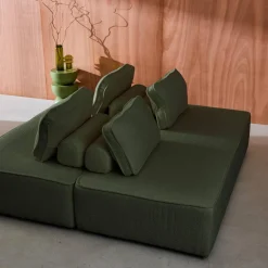 2er-Set 2-Sitzer Sofas mit Bouclé-Bezug für ein modulares Sofa