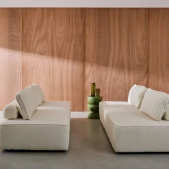 2er-Set 2-Sitzer Sofas mit Bouclé-Bezug für ein modulares Sofa